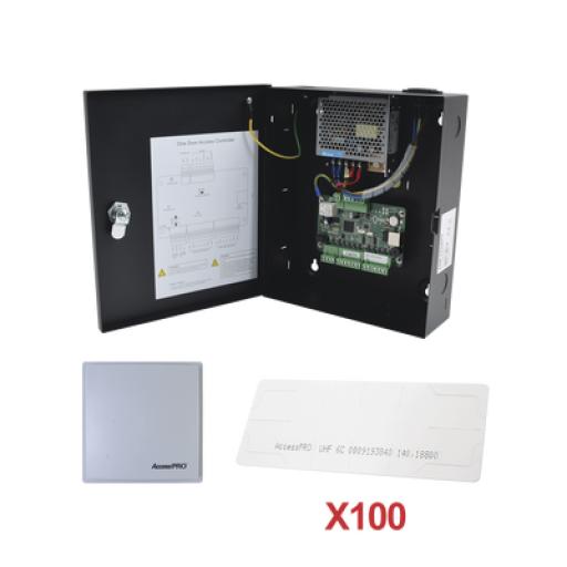 [HIKVISIONDIGITALTECHNOLOGY_KIT-UHFSTICKER-01] Hikvision Digital Technology Kit para automatizar 1 ACCESO VEHICULAR con STICKERS en Parabrisas de vehiculos / Incluye Panel,  lector y 100 stickers / Software IVMS4200 incluido