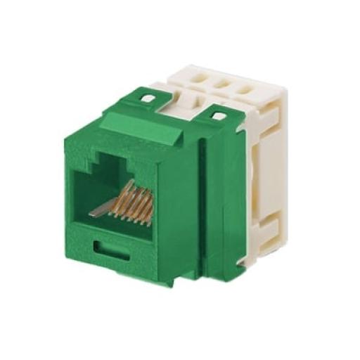 [PANDUIT_NKP5E88MGR] Panduit Conector Jack Estilo 110 (de Impacto), Tipo Keystone, Categoría 5e, de 8 posiciones y 8 cables, Color Verde