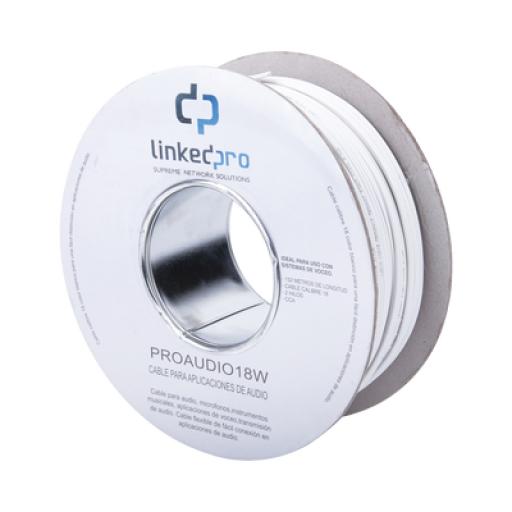 [LINKEDPROBYEPCOM_PRO-AUDIO-18W] LINKEDPRO BY EPCOM Bobina de 152 mts para Salidas de Audio como Bocinas / Calibre 18 en 2 Hilos / Color Blanco / Tipo CCA