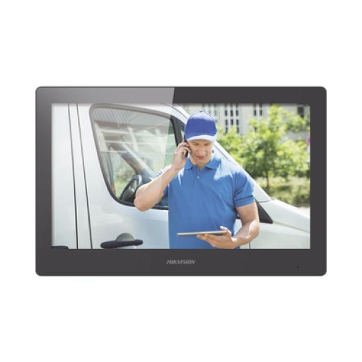 [HIKVISIONDIGITALTECHNOLOGY_DS-KH8520-WTE1] Hikvision Digital Technology Monitor Touch Screen 10" para Videoportero IP / Estético / Video en Vivo / WiFi / Apertura Remota / llamada entre monitores / Audio de dos vías / Policarbonato