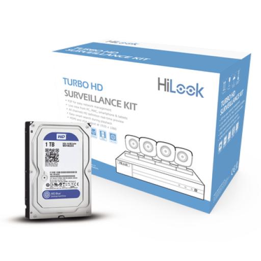 [HIKVISIONDIGITALTECHNOLOGY_HL24LQKITS-M/1TB] Hikvision Digital Technology KIT TurboHD 1080p / DVR 4 canales / 4 Cámaras Bala de Metal / Fuente de Poder / 1 Disco Duro 1TB / Accesorios de Instalación