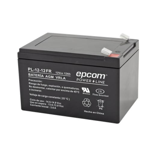 [EPCOM_PL-12-12-FR] Epcom Batería 12 Vcc / 12 Ah / UL / AGM-VRLA / Retardante a la flama / Para uso en equipo electrónico, Alarmas de intrusión / Incendio/ Control de acceso / Video Vigilancia / Terminales tipo F2 / Cargador recomendado CHR-80.