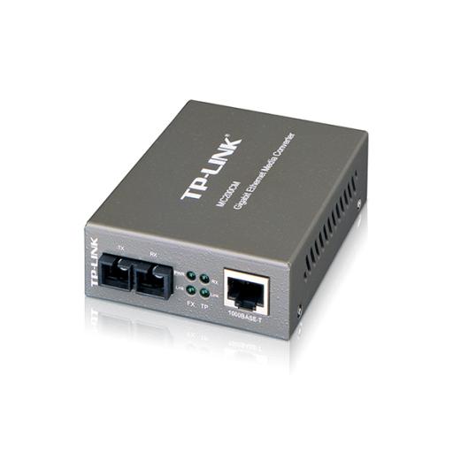 [TPLINK_MC200CM] TPLINK Convertidor Firba Óptica Multimodo /  1 Puerto RJ45 10/100/1000 Mbps / Puerto Fibra Óptica SC 1000 Mbps / Hasta 550 metros / Plug and Play
