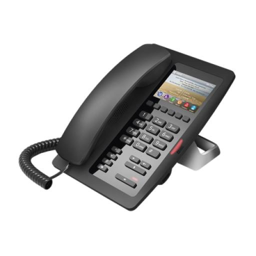 [FANVIL_H5] Fanvil (H5 Color Negro) Teléfono IP Hotelero de gama alta, pantalla LCD de 3.5 pulgadas a color, 6 teclas programables para servicio rápido (Hotline), PoE