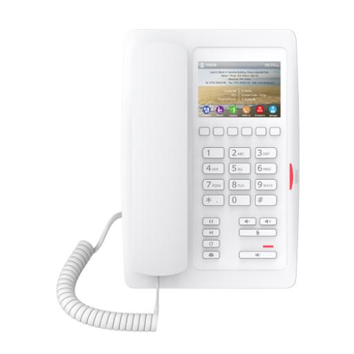 [FANVIL_H5W] Fanvil (H5 Color Blanco)Teléfono para Hotelería, profesional de gama alta con pantalla LCD de 3.5 pulgadas a color, 6 teclas programables para servicio rápido (Hotline) PoE