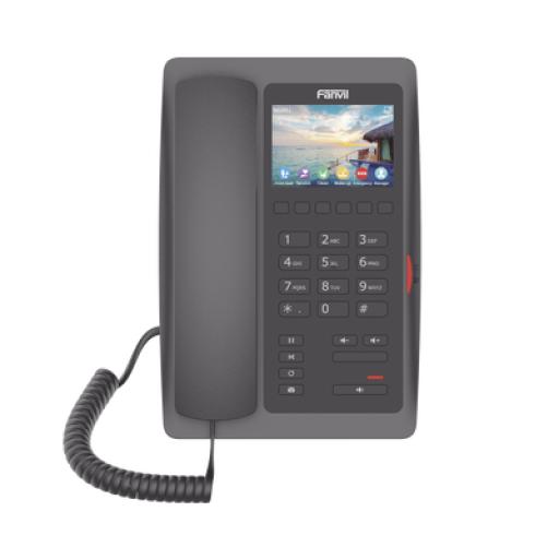 [FANVIL_H5WB] Fanvil (H5W Color Negro)Teléfono IP WiFi para Hotelería, profesional de gama alta con pantalla LCD de 3.5 pulgadas a color, 6 teclas programables para servicio rápido (Hotline) PoE