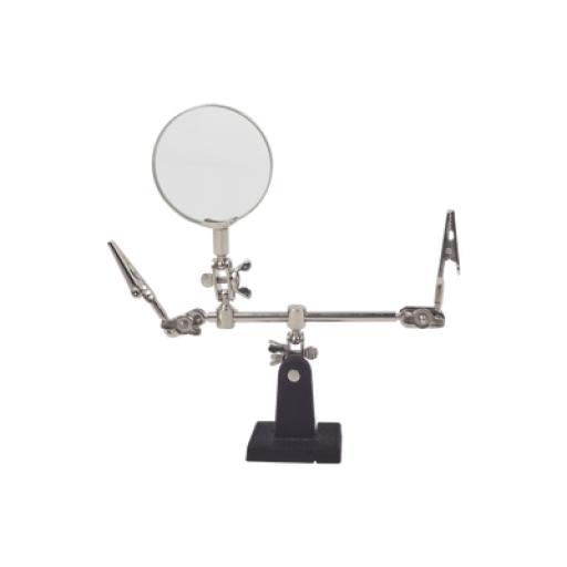 [EPCOM_EP390] Epcom Soporte con lupa y dos brazos con clip. Ideal para trabajos de soldadura.