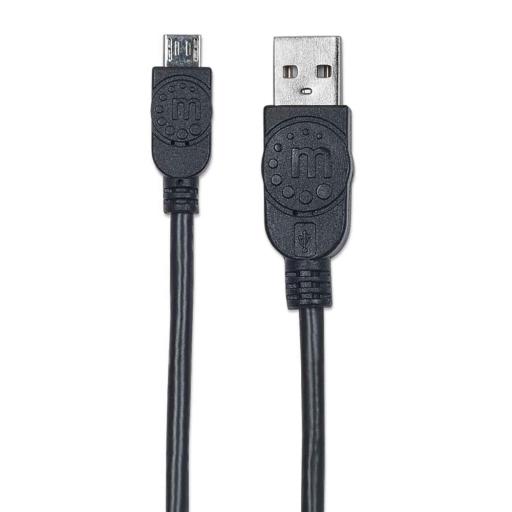 [MANHATTAN_325677] Cable para Dispositivos USB Micro-B Manhattan Negro 0.5 M.
