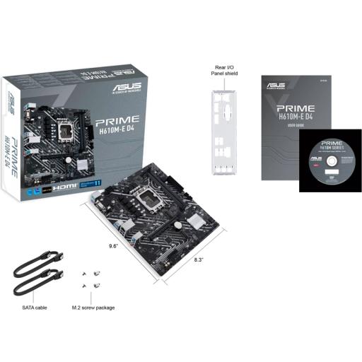 [ASUS_PRIME H610M-K D4] Tarjeta madre ASUS Micro-ATX H610M-K D4 S-1700 Intel H610 HDMI 64GB
