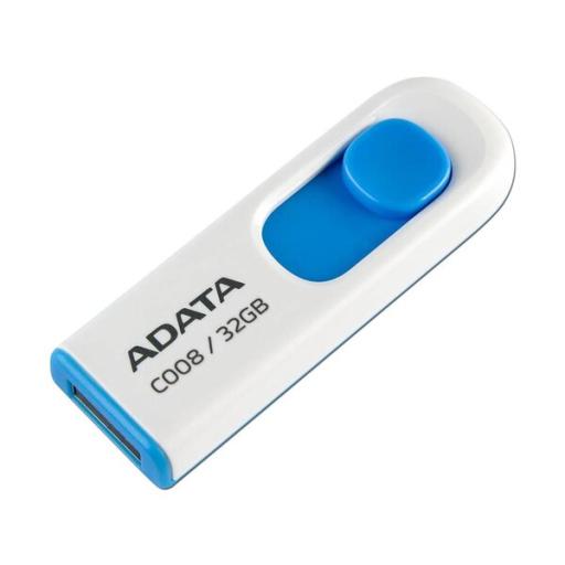 [ADATA_AC008-32G-RWE] Memoria USB ADATA C008, Color blanco, 32 GB, USB 2.0