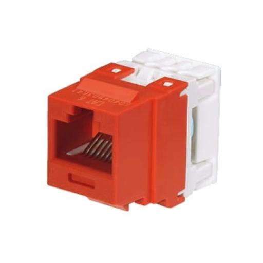 [PANDUIT_NK688MRD] Panduit Conector Jack Estilo 110 (de Impacto), Tipo Keystone, Categoría 6, de 8 posiciones y 8 cables, Color Rojo