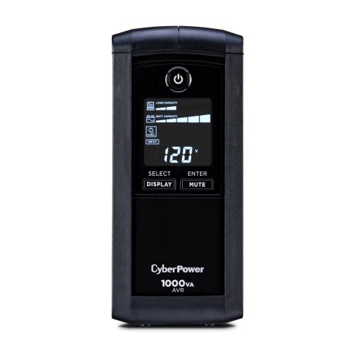 [CYBERPOWER_CP1000AVRLCD] CyberPower UPS de 1000 VA/600 W, Topología Línea Interactiva, Entrada 120 Vca NEMA 5-15P, Tipo Mini Torre, Con 9 Tomas NEMA 5-15R