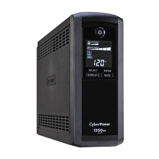 [CYBERPOWER_CP1350AVRLCD] CyberPower UPS de 1350 VA/815 W, Topología Línea Interactiva, Entrada 120 Vca NEMA 5-15P, Tipo Mini Torre, Con 10 Tomas NEMA 5-15R