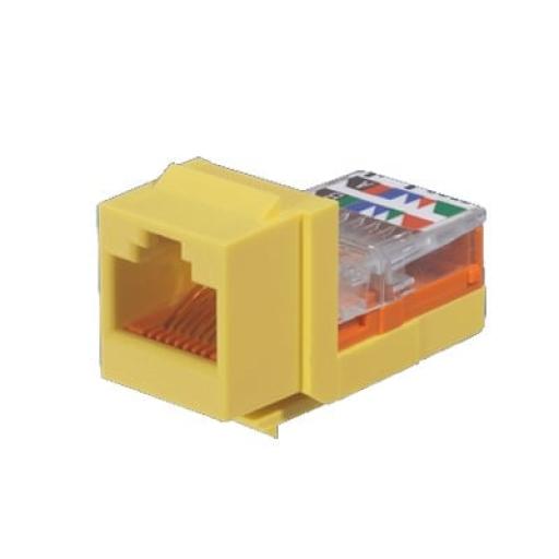 [PANDUIT_NK5E88MYLY] Panduit Conector Jack Estilo Leadframe, Tipo Keystone, Categoría 5e, de 8 posiciones y 8 cables, Color Amarillo