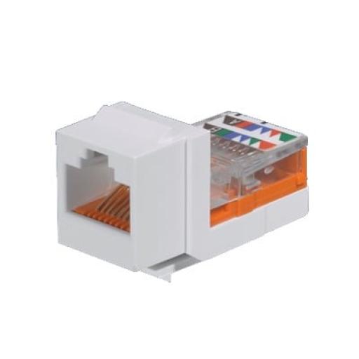 [PANDUIT_NK5E88MWHY] Panduit Conector Jack Estilo Leadframe, Tipo Keystone, Categoría 5e, de 8 posiciones y 8 cables, Color Blanco