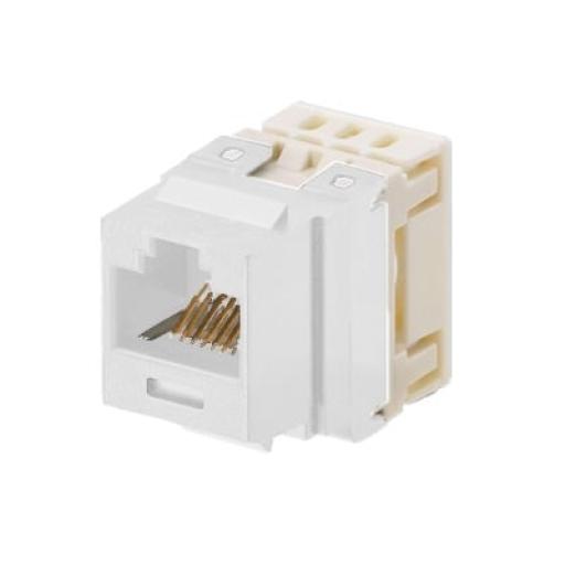 [PANDUIT_NKP5E88MEI] Panduit Conector Jack Estilo 110 (de Impacto), Tipo Keystone, Categoría 5e, de 8 posiciones y 8 cables, Color Marfil