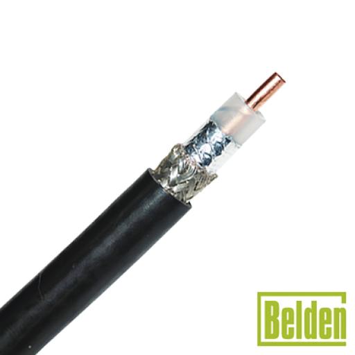 [BELDEN_9913*5MTS] Belden Retazo de 5 Metros de Cable coaxial tipo RG-8/U, conductor central de 2.74 mm en cobre sólido cal. 10, con 90% de blindaje de malla trenzada de cobre estañada + cinta Duobond, aislamiento de polietileno semi-sólido, forro de PVC. PREC