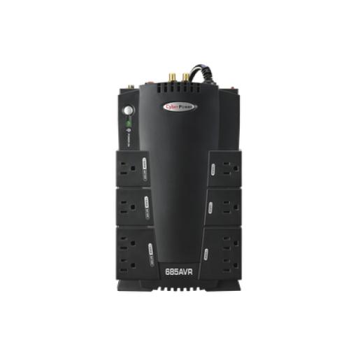 [CYBERPOWER_CP685AVR] CyberPower UPS de 685 VA/390 W, Topología Línea Interactiva, Entrada 120 Vca NEMA 5-15P, Tipo Gabinete Compacto, Con 8 Tomas NEMA 5-15R