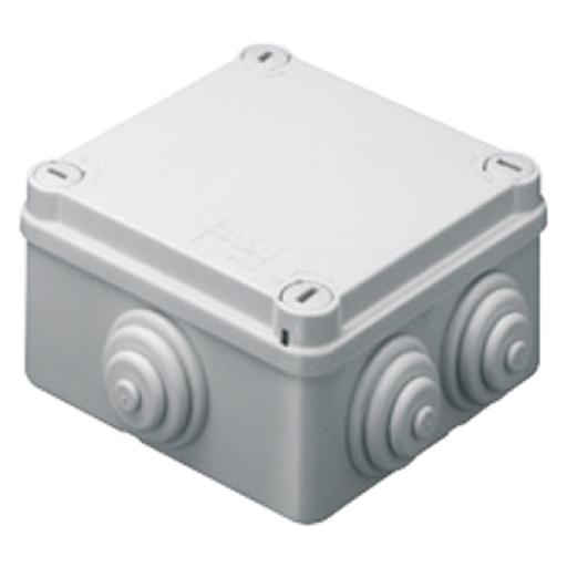[GEWISS_GW-44-026] Gewiss Caja de derivación de PVC Auto-Extinguible con 10 entradas, tapa y tornillo de media vuelta de 1/4", 150x110x70 mm (5.9 x 4.3 x 2.7 in), Para Exterior (IP55)