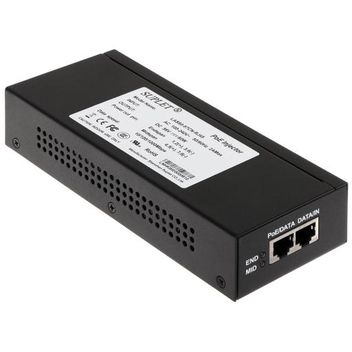 [HIKVISIONDIGITALTECHNOLOGY_LAS60-57CN-RJ45] Hikvision Digital Technology Inyector Super Hi-PoE / 56 Vcc / 60 Watts / Para Domos HIKVISION PTZ / IP (-AE / DE) / Soporta 802.3 af / at / Para Aplicaciones de CCTV