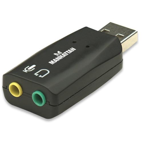 [MANHATTAN_150859] Adaptador de Audio 3-D USB de Alta Velocidad Manhattan.