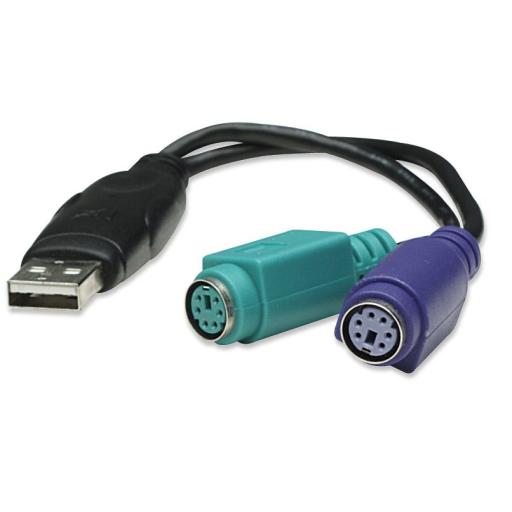 [MANHATTAN_179027] Convertidor PS/2 a USB Manhattan Negro.