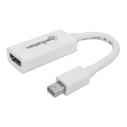 [MANHATTAN_322461] Adaptador Pasivo de Mini DisplayPort a HDMI Manhattan Blanco.