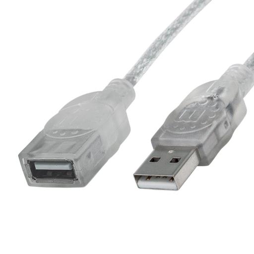 [MANHATTAN_340496] Cable de Extensión USB 2.0 Manhattan Plateado 3 M.