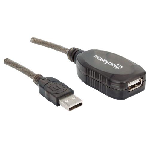 [MANHATTAN_151573] Cable de Extensión Activa USB Manhattan Negro 10 Metros.