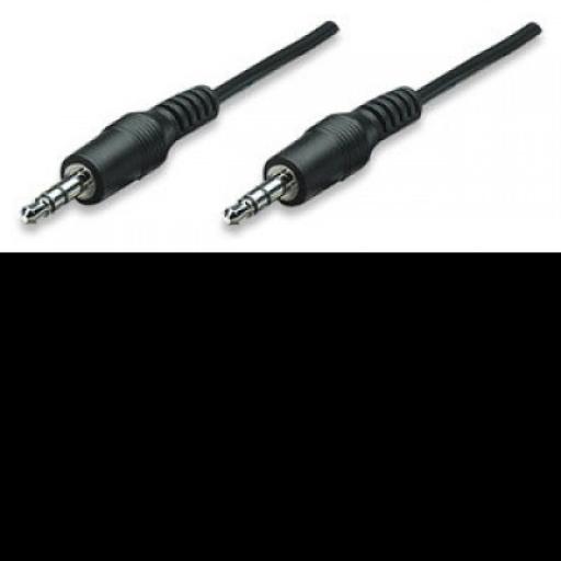 [MANHATTAN_334594] Cable de Audio Estéreo Manhattan Negro 1.8 M.