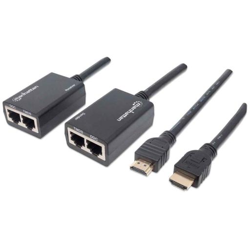 [MANHATTAN_207386] Extensor de HDMI por Cat5e/Cat6 Manhattan Negro.