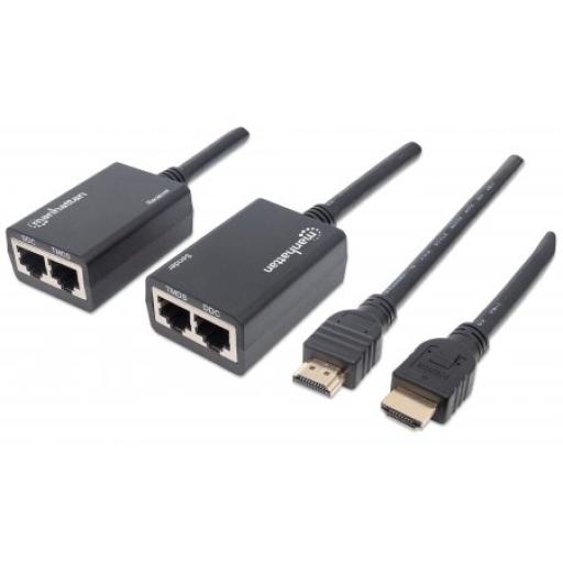 [MANHATTAN_207386] Extensor de HDMI por Cat5e/Cat6 Manhattan Negro.