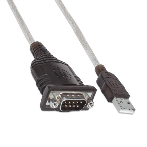 [MANHATTAN_151849] Convertidor de USB a Puerto Serial Manhattan Negro 1.8 M.