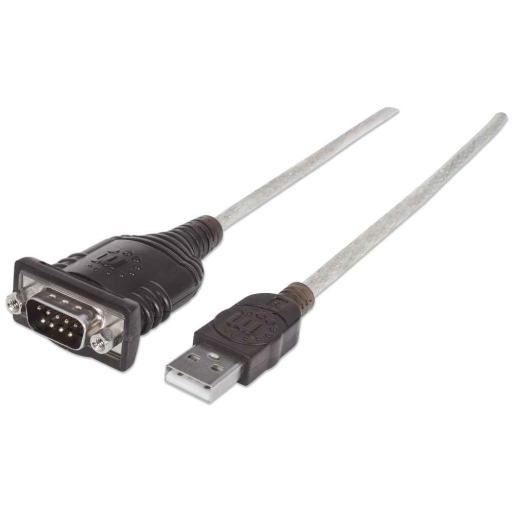 [MANHATTAN_151849] Convertidor de USB a Puerto Serial Manhattan Negro 1.8 M.