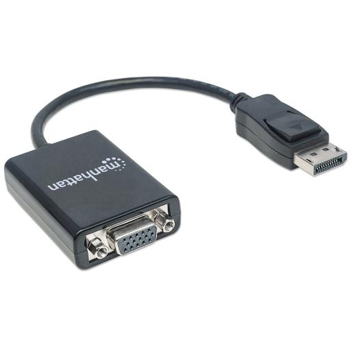 [MANHATTAN_151962] Cable convertidor de Diplayport a VGA Manhattan Negro.