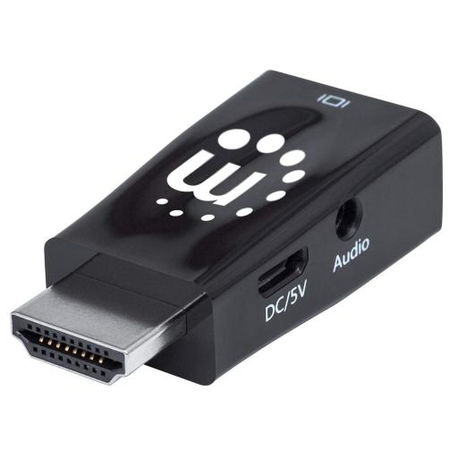 [MANHATTAN_151542] Micro Convertidor HDMI a VGA con salida de audio Manhattan.