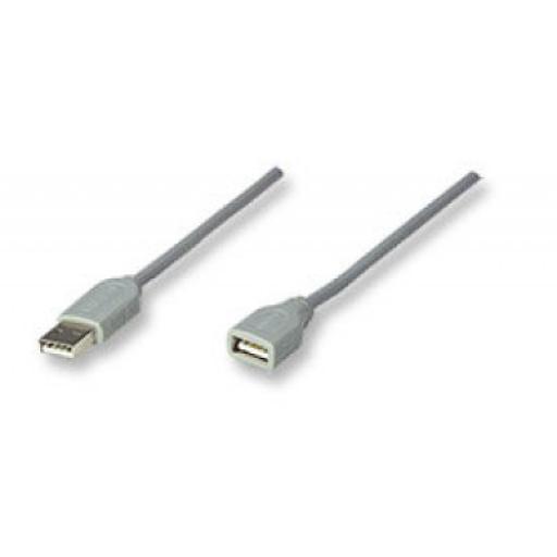[MANHATTAN_165211] Cable de Extensión USB Manhattan Gris.