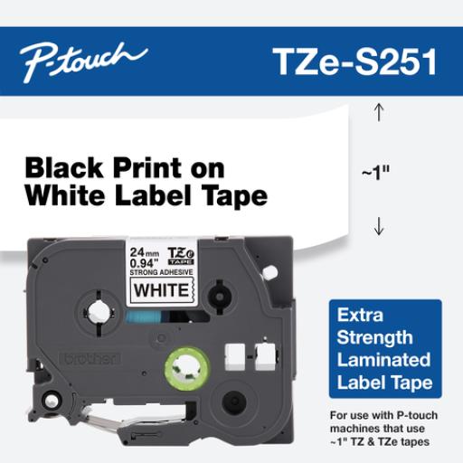 [BROTHER_TZES251] Brother TZeS251 cinta para impresora de etiquetas Negro sobre blanco TZ