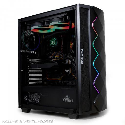 [YEYIAN_YGA-49701] Gabinete Yeyian ABYSS 2500 con Ventana RGB, USB 3.0, sin Fuente, Negro
