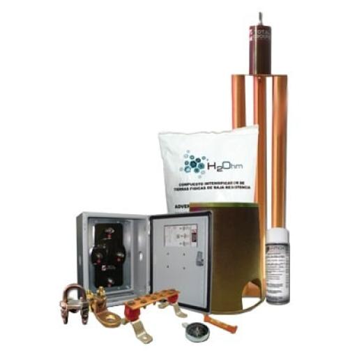 [TOTALGROUND_KIT-MASTER-100K] Total Ground Kit de Tierra Física modelo TG100K con Electrodo Magnetoactivo 67 x 17 cm, capacidad Max: 100 AMP