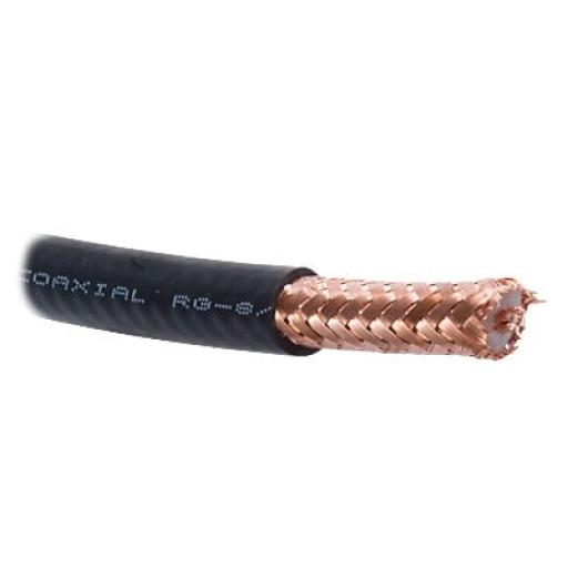 [VIAKON_RG-8U-SYS] Viakon ( Venta x Metro ) Cable con blindaje de malla trenzada de cobre 97%, aislamiento de polietilleno espumado.