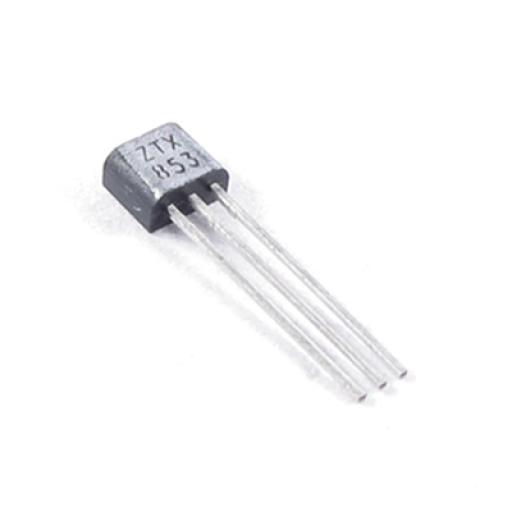 [SYSCOM_ZTX853-ND] Syscom Transistor Planar de Silicio NPN, 100 Vce, Alta Corriente a 4 Amp, 130 MHz, Potencia Media de 1.2 Watt, TO-92.