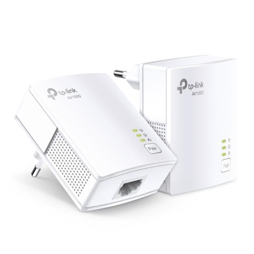 [TPLINK_TLPA7017KIT] TPLINK Kit Adaptador Powerline Gigabit Ethernet, tecnologia HomePlug AV2, 1000Mbps, Plug and Play, hasta 300 M dentro de casa, 1 Puerto 10/100/1000 Mbps y tamaño ultra compacto
