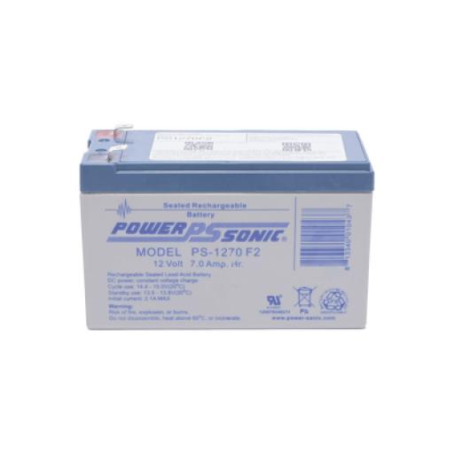 [POWER-SONIC_PS-1270-F2] Power-Sonic Batería 12V, 7AH, Para Respaldo, Tecnologías AGM/VRLA, 5 Años Vida Útil, Terminales F2, Reconocida UL 