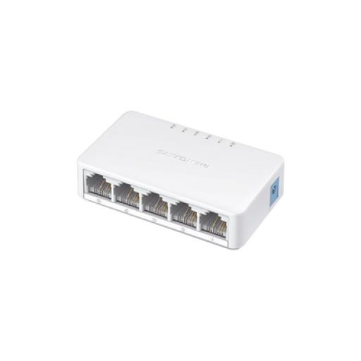 [MERCUSYS_MS105] Mercusys Switch NO Administrable / Para escritorio /  5 puertos 10/100 Mbps / Diseño Compacto / Plug and Play