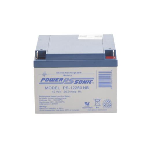 [POWER-SONIC_PS-12260-NB] Power-Sonic Batería 12V, 26AH, Para Respaldo, Tecnologías AGM/VRLA, 5 Años Vida Útil, Terminales NB, Reconocida UL  