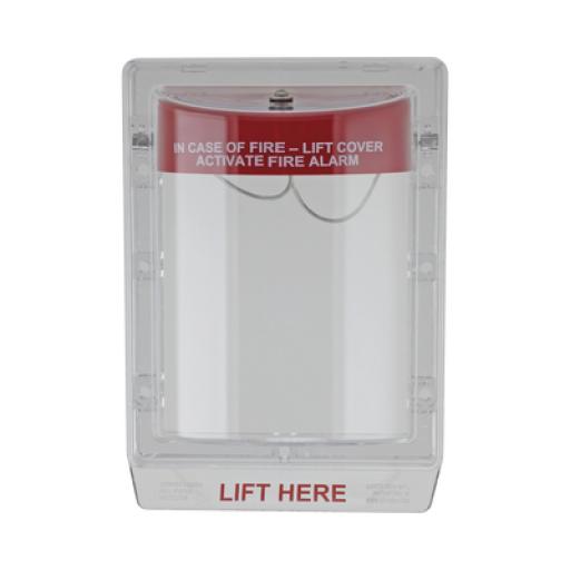 [STI_STI-1100] STI Cubierta Protectora de Policarbonato Serie Stopper II® , Con Bocina, Sin Espaciador, Montaje Empotrado, Etiqueta en Inglés 