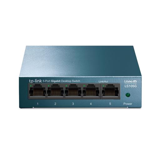 [TPLINK_LS105G] TPLINK Switch de escritorio Gigabit de 5 puertos 10/100/1000Mbps, carcasa metálica 