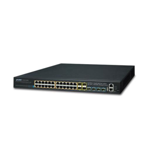 [PLANET_SGS-6341-24P4X] Planet Switch Administrable L3 Stacking 10/100/1000T 24 puertos PoE802.3at, 4 puertos 10G SFP+ 370 W