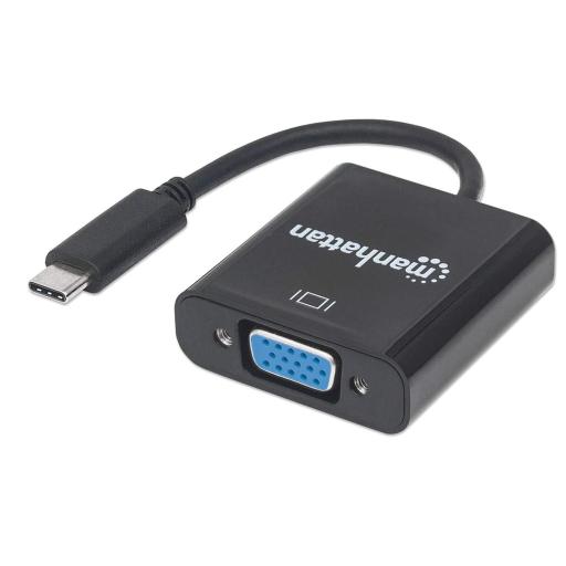 [MANHATTAN_151771] Convertidor USB-C a VGA Manhattan Negro.